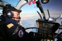 Captain Dick Hilland pilots the BO105 air ambulance to Neumayer Station
