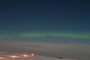 The southern lights glow above our HF radar array